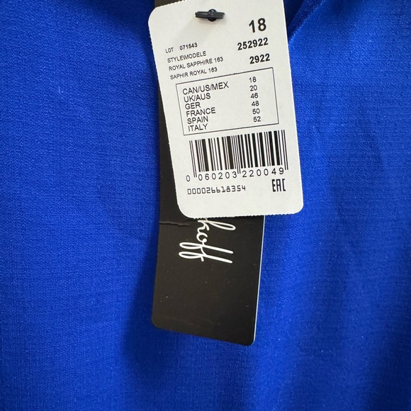 Joseph Ribkoff Royal Blue V-Neck Dress - Picture 5 of 9